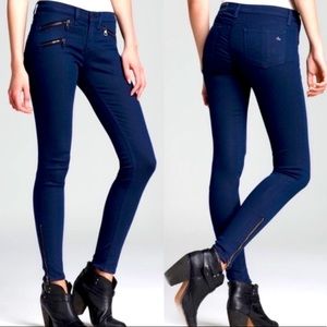 Rag & Bone Mid Rise Cadet Blue Zipper Skinny Jeans